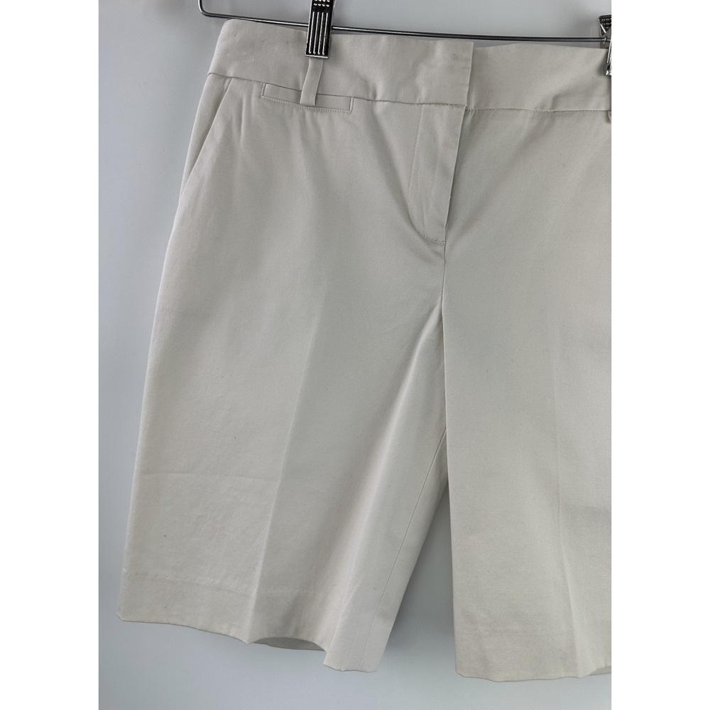 NWT Talbots Chino Shorts 10" Inseam Tan Flat Front Cotton Blend Size 4P 4 Petite - Picture 4 of 10